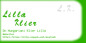 lilla klier business card